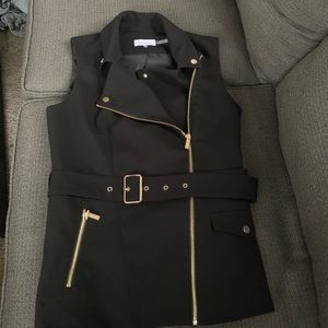 Calvin Klein Belted Black Sleeveless Top